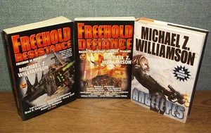 LOT Michael Z. Williamson FREEHOLD: RESISTANCE, DEFIANCE, ANGELEYES 1st HC TPBs - Imagen 1 de 4