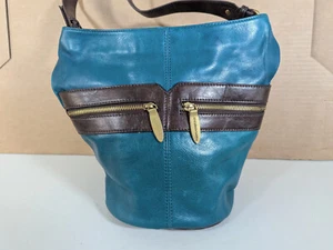 Tignanello leather Turquoise Bucket Style Shoulder Bag - Picture 1 of 14