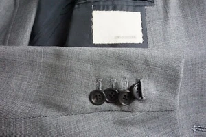 Band of Outsiders Gray Glenplaid Wool Handmade 2 Pc Suit Jacket Pants Sz 32S - Picture 1 of 12