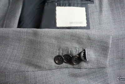 Calça jaqueta terno Band of Outsiders cinza lã glenplaid feita à mão 2 peças tamanho 32S - Imagem 1 de 4