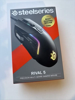 SteelSeries Rival 5 Optical Gaming Mouse - Matte Black New Sealed - Image 1 of 4