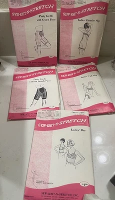 Vintage Stretch Sew Pattern Lot Girdle Bra Slip Sz 12-14 70s - Image 1 of 4