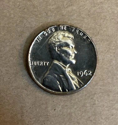 1962 P Error Lincoln Memorial Cent Missing Copper Plating Gray. RARE! - Image 1 of 2