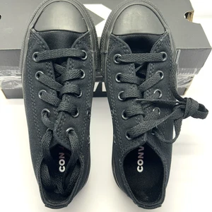 CONVERSE All Star Low All Black Little Boys Girls Kids Sneakers Youth SZ 11 New - Picture 1 of 8
