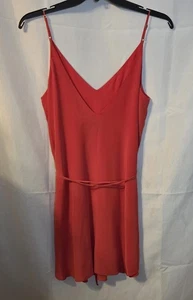 Rory Beca Silk Removable Waist Tie Spaghetti Strap Slip Dress Lined Red Small - Picture 1 of 3