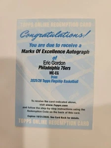 2025-26 Topps Basketball ME-EG Eric Gordon Marks of Excellence Auto Redemption - Bild 1 von 2