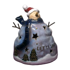 Vintage Snowman Tealight Candle Holder Let It Snow Theme 20Cm Tall Christmas BH2 - Picture 1 of 18