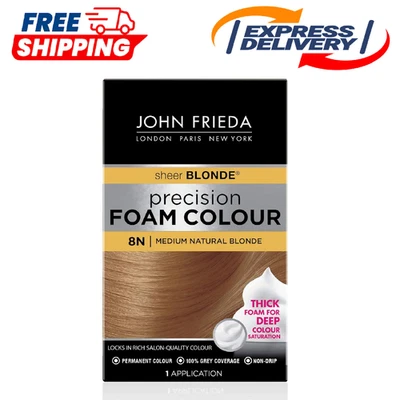 John Frieda Precision Foam Colour, Medium Natural Blonde 8N, Full-Coverage Hair - Image 1 of 4