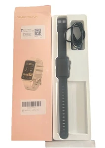 Black Smart Watch For Men/Women Smartwatch iPhone Samsung Compat Health Tracker - Picture 1 of 11