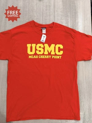 UNITED STATES MARINE CORPS - USMC MCAS CHERRY POINT - Camiseta Roja Talla L - Nueva con Etiquetas Foto 1 de 4