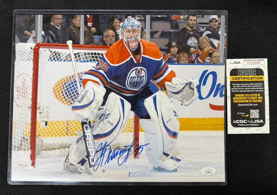 Nikolai Khabibulin Signed Edmonton Oilers 11x14 Photo JSA COA - Image 1 of 1