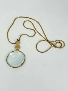 Vintage 'ACCESSOCRAFT N.Y.C.' Magnifier Pendant Chain Necklace 30" - Picture 1 of 6