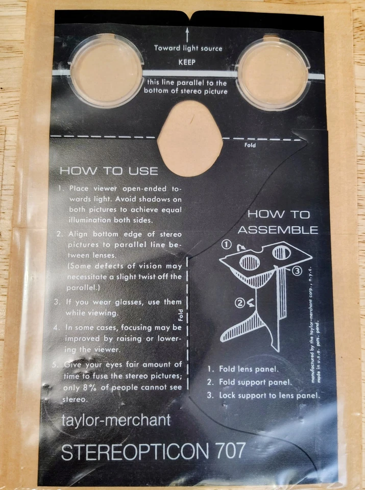 Visor estéreo plegable Stereopticon 707 de Taylor-Merchant EE. UU.  Foto 1 de 1