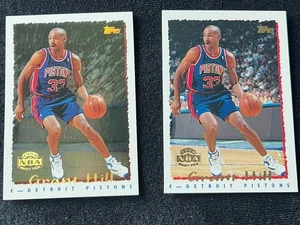 (2)94-95 Topps Grant Hill Spectralight Rookie RC #211 + comune - pistoni Detroit - Foto 1 di 6