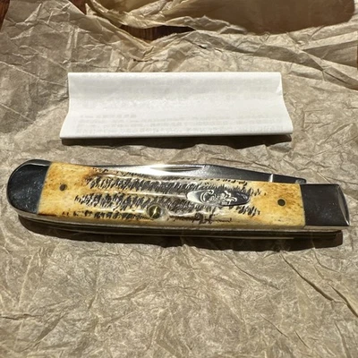 Cuchillo de Bolsillo Case XX Trapper Ciervo de Hueso Nuevo Foto 1 de 4