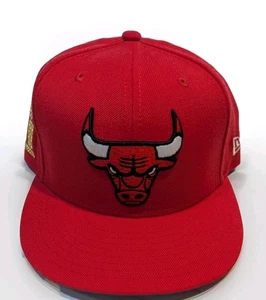 NBA Chicago Bulls New Era 59fifty 7 3/8 Fitted Hat Red - Picture 1 of 6