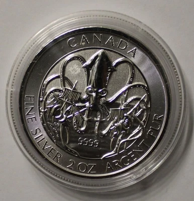 2 Unzen Silber, Kraken, Krake, Creatures of the North, Monster, Kanada, 2020 - Bild 1 von 2