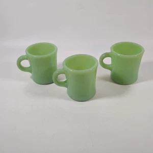 3 Vintage Fire King Anchor Hocking Jadeite Mugs C Handle - Picture 1 of 4