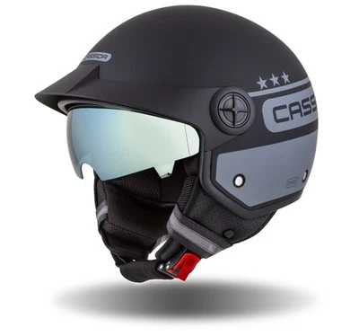 Jethelm Roller Helm Crosshelm Motorradhelm Handy Plus Chief Cassida grau matt L - Bild 1 von 4