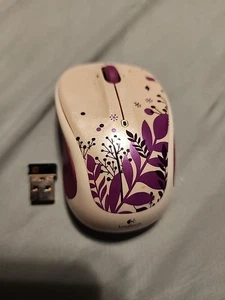 Logitech Wireless Mouse M325 Purple Summer Bouquet - Tested W/ Wireless Dongle - Picture 1 of 5