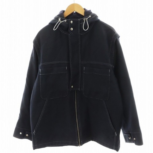 JACQUEMUS Blouson Giacca Cappuccio Capispalla 46 Navy 916055 AN11 AA Usato63760