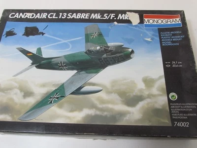 Kit de modelo de aeronave monograma desmontado e decalques de instruções CL13 Sabre MK5/F - Imagem 1 de 3