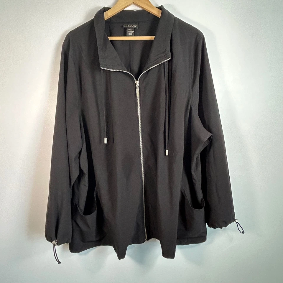 Chaqueta ligera negra con cremallera Lane Bryant para mujer talla grande 26/28 Foto 1 de 4