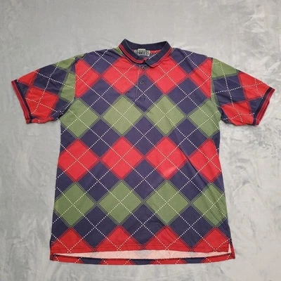 Camisa Polo Arnold Palmer De Colección Para Hombres XL Roja Verde Azul Argyle Golf Años 90 Corea Foto 1 de 4