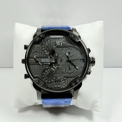 New-DIESEL Mr. Daddy 2.0 DZ7468 Black Reptile Chronograph Men’s Watch - image 1 of 4