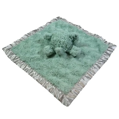 Linda manta de seguridad forrada borde satinado remolinos verdes elefante Lovey Cloud Island Foto 1 de 4