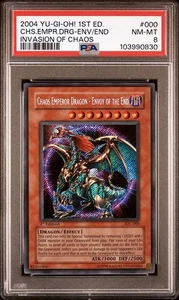 PSA 8 YuGiOh Chaos Emperor Dragon Envoy Of End 1st Edition IOC 2004 #000 ๐ซ๐ฅ - Picture 1 of 2