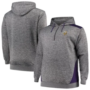 NFL Minnesota Vikings Heather Purple LARGE TALL QuarterZip Hoodie Sweatshirt NWT - Picture 1 of 10