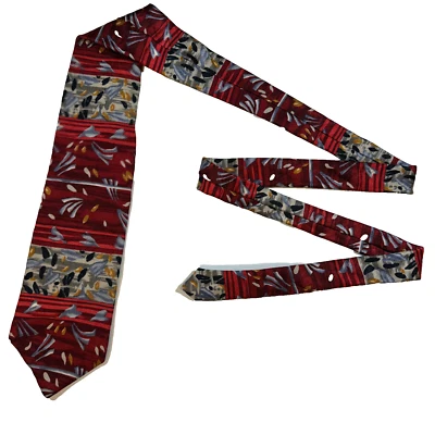 Corbata para hombre J.Garcia roja floral 100 % seda hecha a mano Foto 1 de 4