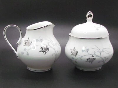 Tigela de açúcar de porcelana SILVER ARBOR Eschenbach Baviera baronete com tampa e creme vintage - Imagem 1 de 4