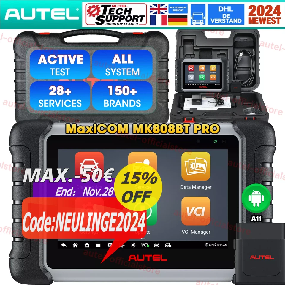 AUTEL 2024 MK808BT PRO profi KFZ Diagnosegerät Auto OBD2 Scanner ALLE SYSTEM - Bild 1 von 4