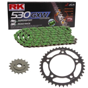 Chain Set Suzuki GSX 1400 01-08 Chain RK MM 530 GXW 116 Green Open 18/41 - Picture 1 of 4