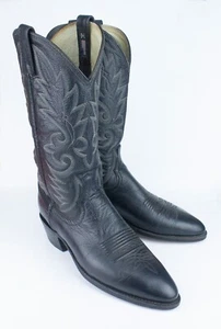 Stivali uomo Dan Post western cowboy neri taglia 8,5D classici 110R tacco medio pelle - Foto 1 di 16
