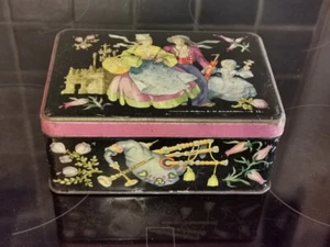 Rare boite de collection métallique decors Cornebuse Bretagne vers 1930 - Afbeelding 1 van 2