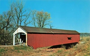 Postkarte Jessup Bridge über Little Raccoon Creek bei Jessup, Indiana - Bild 1 von 2
