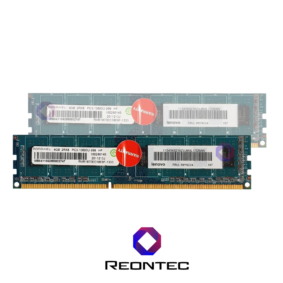 4GB PC RAM RAMAXEL PC3 - 10600 DDR3 RMR1870EC58E9F-1333 2Rx8 Arbeitsspeicher - Bild 1 von 1