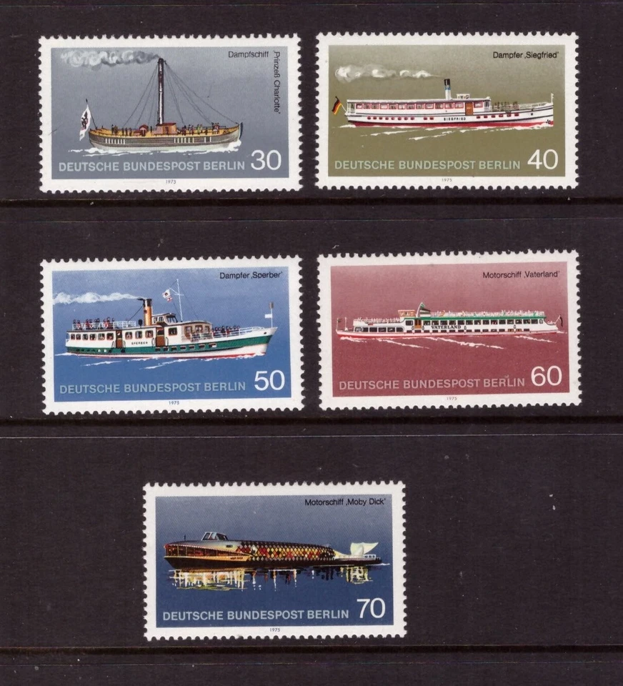 Germany Berlin 1975 Ships set MNH mint stamps - Image 1 of 1