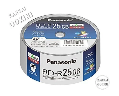 Panasonic Blu-ray BD-R Recordable Disk | 25GB 6x Speed | 30 Pack in Spin - Image 1 of 1