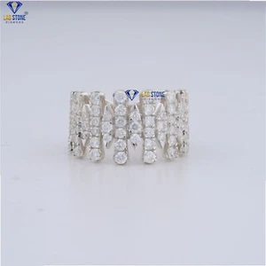 1.463 TCW Round Cut Labgrown Diamond Ring 925 silver by Labstone - Picture 1 of 4