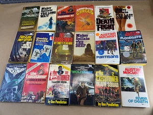 Lot of 18 Vtg Action\Thriller\Adventure Paperback books Mickey Spillane Alistair - Picture 1 of 10