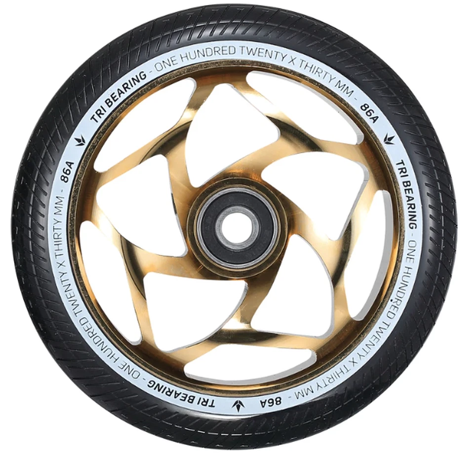 RUEDA SCOOTER ENVIDY TRI- BEARING PRO - 120mm x 30mm - DORADO/NEGRO Foto 1 de 1