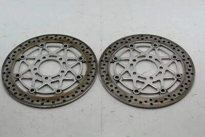 03 04 GSXR 1000  CHROME LEFT & RIGHT FRONT BRAKE ROTORS DISCS - *SET* - Image 1 of 4
