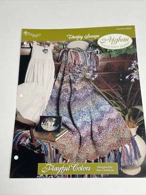 Playful Colors Afghan Thrifty Scraps Crochet Pattern Needlecraft Shop - Image 1 of 4