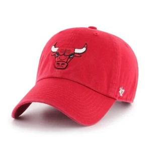Chicago Bulls 47 Brand Clean Up Hat Adjustable Cap Red - Picture 1 of 3