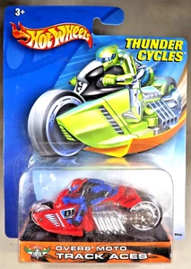 2003 Hot Wheels Thunder Cycles OVER8 MOTO Track Aces Red w/Silver Spoke Wheels - Picture 1 of 7