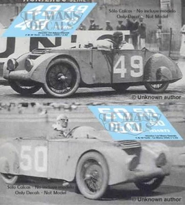 Decals Chenard Walcker Tank Le Mans 1925 49 50 1:32 1:43 1:24 18 87 slot calcas - Bild 1 von 3